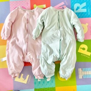 2X RESTCLOUD Baby Sleep Sack Bag with Feet Winter Wearable Blanket 2.5 TOG 6-18M